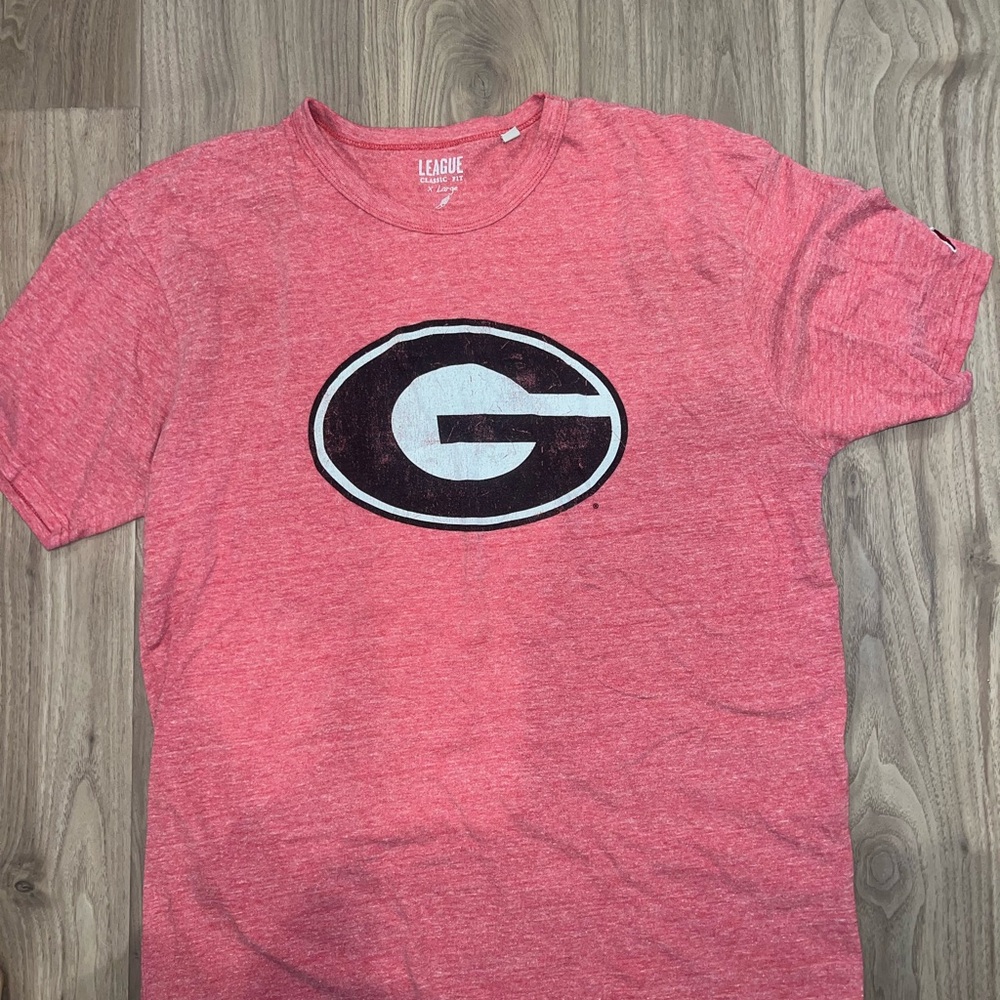 League Men's Red Graphic Short Sleeve Tee